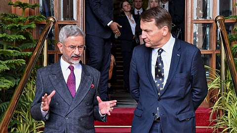 External Affairs Minister S Jaishankar with Poland's Deputy Prime Minister and Foreign Affairs Minister Radoslaw Sikorski during a meeting in New Delhi, Jan. 19, 2026.