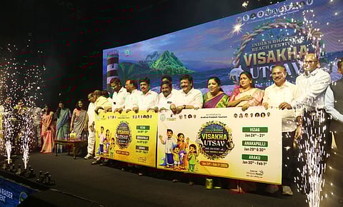 Ministers Kandula Durgesh, Vangalapudi Anitha, Gummadi Sandhya Rani, Dola Bala Veeranjaneya Swamy and Kollu Ravindra took part in the programme and reviewed the arrangements with officials.