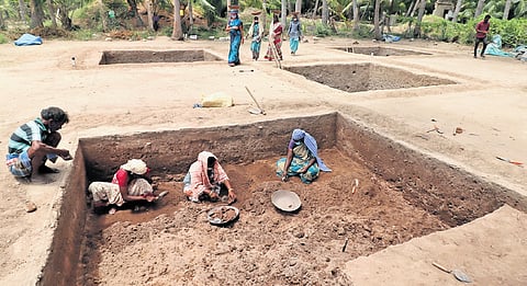 Keezhadi site in 2021.