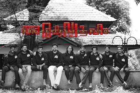 Left to right: Arakvyuham band members Shahul, Amegh, Harikrishnan, Adithya, Anagha, Adarsh, Jyotish, Shyam, Sainath