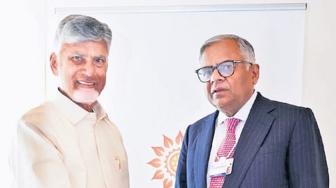 CM N Chandrababu Naidu meets Tata Sons Chairman Chandrasekaran