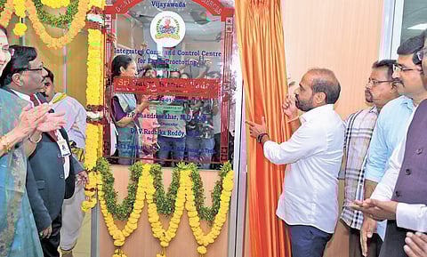 Health Minister Y Satya Kumar Yadav formally launches the Remote Command Control Center in Vijayawada on Thursday