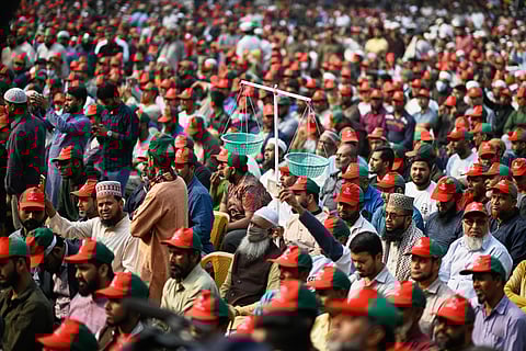Supporters of Bangladesh's Jamaat-e-Islami Party attend an election campaign rally ahead of next month's national elections, in Dhaka, Bangladesh, Thursday, Jan. 22, 2026.