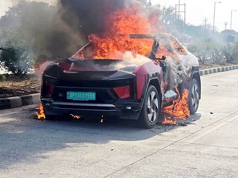 Mahindra BE 6 electric SUV burst into flames