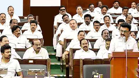 Chief Minister M K Stalin replying to the motion of thanks to the governor’s address in the Assembly on Saturday.