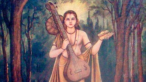 Narada with Mahathe, his divine veena