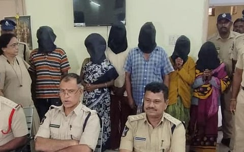 The arrested were identified as Mariyamma, Kandan, Chandramma, Murugan, Jayapal Raja, and Aniyamman.