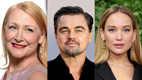 Patricia Clarkson, Leonardo DiCaprio and Jennifer Lawrence