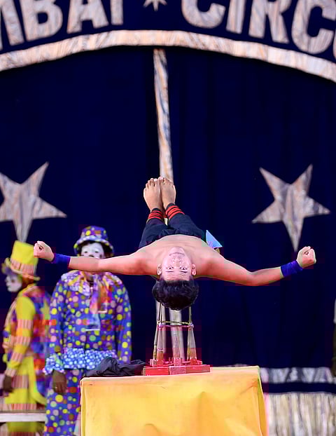 Scenes from the Great Bombay Circus at Maanappattiparambu in Kochi