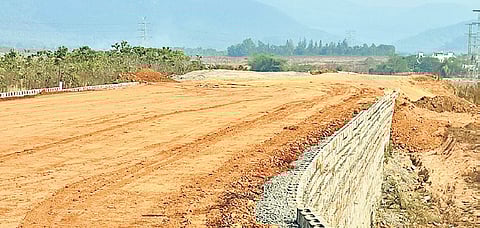 The under-construction bypass road in Jeypore