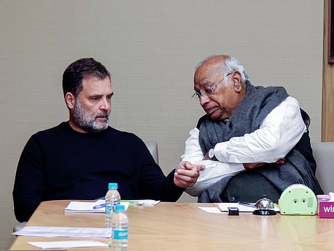 Leader of Opposition in the Lok Sabha Rahul Gandhi and Congress’s national president Mallikarjun Kharge