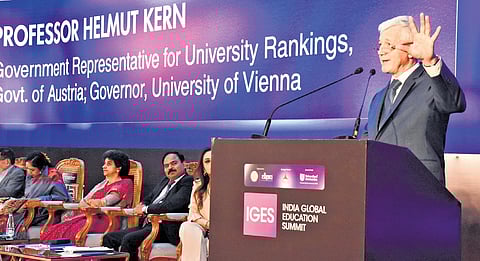 Helmut Kern of Univ of Vienna at the India Global Education Summit.