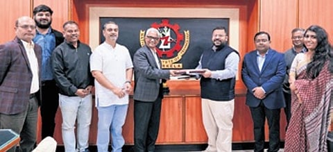 The agreement signing ceremony.