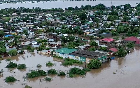 This image made from video shows the scene after flooding in Tete Province, Mozambique, Thursday, Jan. 15, 2026.