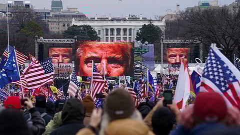 Supporters of US President Donald Trump participate in a rally Jan. 6, 2021, in Washington.