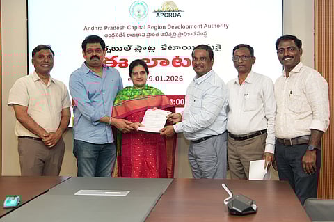 A total of 47 returnable plots were allocated through the e-lottery system conducted at the APCRDA office in Rayapudi, comprising 25 residential plots and 22 commercial plots.