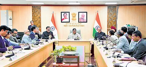 The review meeting was held at the Delhi Secretariat on Friday.