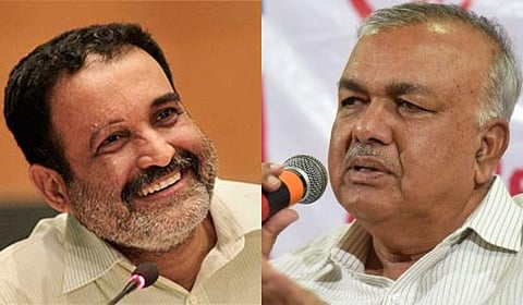 Mohandas Pai (L) and Bengaluru Transport Minister Ramalinga Reddy