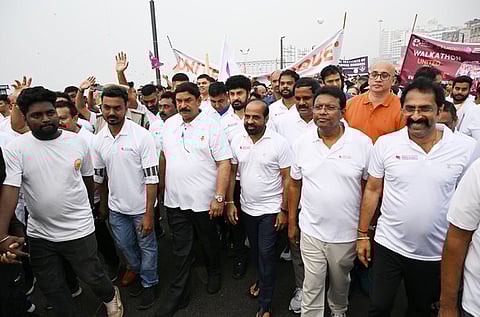 Minister of Health, Family Welfare and Medical Education, Satya Kumar Yadav took part in cancer awareness 'Walkathon' held in Visakhapatnam on Sunday.