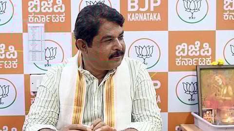 LOP Leader in Karnataka state Assembly R Ashoka at BJP Office in Bengaluru on Sunday.