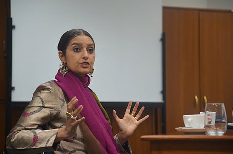 Author Jhumpa Lahiri at the Italian Cultural Centre in Delhi