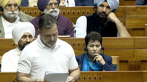 Leader of the Opposition Rahul Gandhi in Lok Sabha.