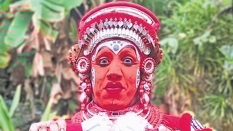 Biju Irinave during Gulikan Vellattam performance