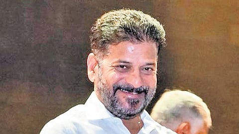 Chief Minister A Revanth Reddy attends the Ravi Narayana Reddy National Award function in Hyderabad on Monday