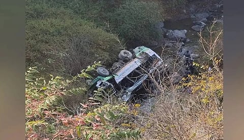 Himachal roadways bus falls into deep gorge in the Kalsi region of Dehradun district