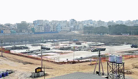 Construction of the new OGH underway at Goshamahal.