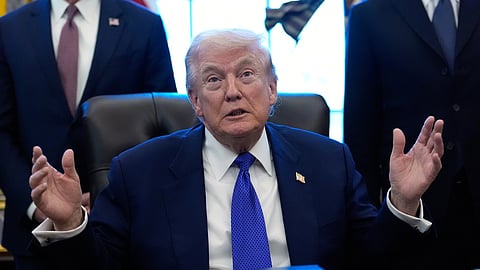 US President Donald Trump speaks in the Oval Office of the White House on Monday, Feb. 2, 2026, in Washington.