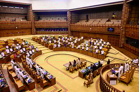 Sabarimala gold case: Kerala Assembly disrupted again after Opposition legislators trooped to the well of the House and protested near the speaker’s dais.