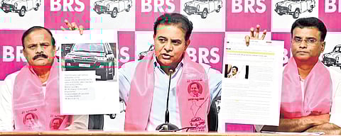 Speaking to reporters here on Wednesday, Rama Rao alleged that the company KLSR functions as a front entity for Revanth and presented “documentary evidence” in support of his claim.