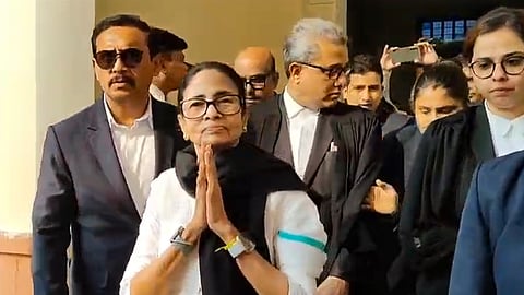 West Bengal CM Mamata Banerjee reaches the Supreme Court premises, in New Delhi, Wednesday, Feb. 4, 2026.