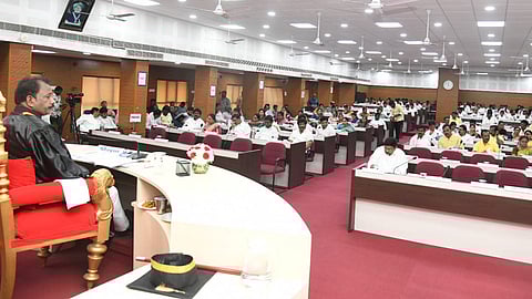 The session was presided over by Mayor Peela Srinivasa Rao in the presence of GVMC Commissioner Ketan Garg.