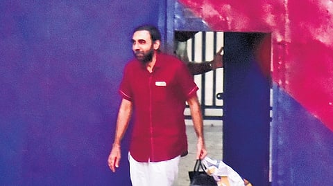 Unnikrishnan Potti comes out of Poojappura Special Sub Jail on
Thursday