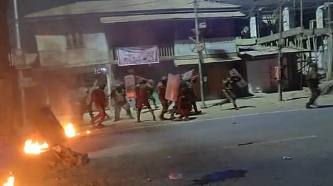 In videos that went viral, protesters were seen pelting stones at security personnel.