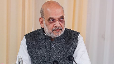 Union Home Minister Amit Shah chairs a high-level security review meeting, at Lok Bhavan, in Jammu, Friday, Feb. 6, 2026.