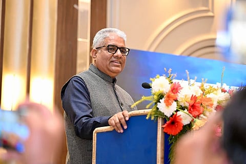 Union Minister Bhupender Yadav addressing the inaugural session of the 'Conference of Chief Wildlife Wardens of Tiger Range States and Field Directors of Tiger Reserves' in Rajasthan.