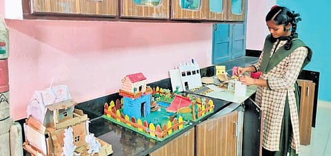 Student using academic facilities provided by the Goutham Rural Educational & Development Society (GREDS) Ravinuthala.