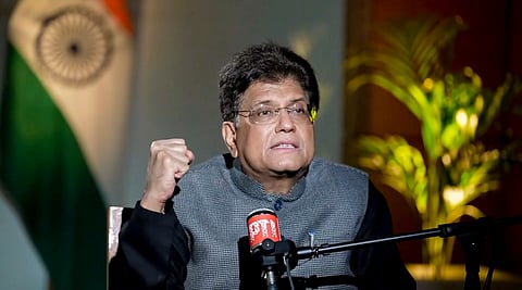 Union Commerce and Industry Minister Piyush Goyal speaks during an exclusive interview with PTI.