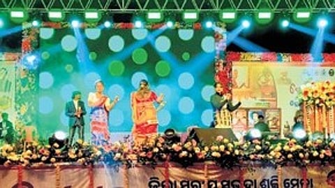 Dancers performing at the Meghasani Mahotsav, at Chhaupadia in Baripada