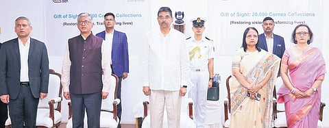 Governor Hari Babu Kambhampati attending the function at LVPEI on Monday