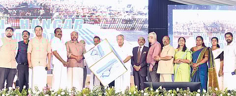Chief Minister Pinarayi Vijayan inaugurating CIAL Aero Park at Nedumbassery on Monday. CIAL MD S Suhas, CIASL MD Santhosh J Poovattil, MLAs Roji M John and Anwar Sadath, Minister P Rajeeve, MP Haris Beeran,
CIAL Director Yusuffali M A and other officials are also seen.