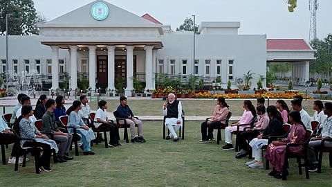 Prime Minister Narendra Modi interacting with students in the second episode of Pariksha Pe Charcha.
