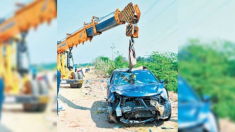 The car was pulled out of the canal on Sunday morning.
