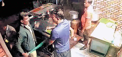 A CCTV video of the assault on Sunday night went viral on social media