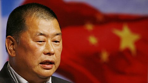 Hong Kong media tycoon Jimmy Lai, then owner of the Hong Kong and Taiwan newspaper Apple Daily, attends the seminar on the tenth anniversary of Hong Kong's handover organized by the Democratic Party in Hong Kong, June 9, 2007.