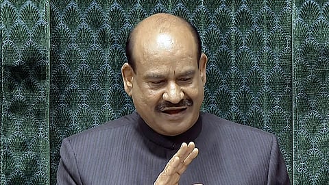 Lok Sabha Speaker Om Birla conducts the proceedings of Lok Sabha during the Parliament Budget Session in New Delhi on Monday, Feb. 9, 2026.