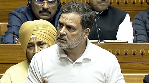 Rahul Gandhi speaking in Lok Sabha during the Budget Session.